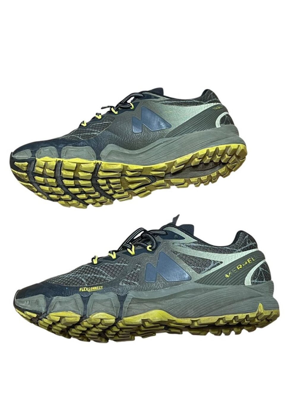 Merrell Agility Peak Flexconnect Trail Running Shoes Black & Yellow Mens Size 8 - Picture 6 of 11